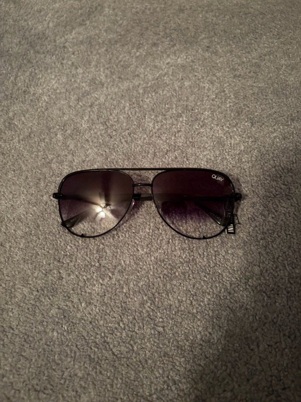 Quay Australia Aviator Sunglasses in Black with Fade Lenses - Picture 2 of 5